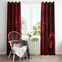 New Zealand Dream Catcher Window Curtain Maori Koru Pattern Red Version LT05 - Polynesian Pride
