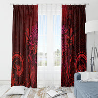 New Zealand Dream Catcher Window Curtain Maori Koru Pattern Red Version LT05 - Polynesian Pride