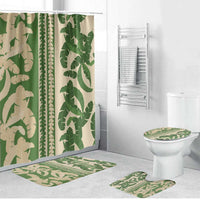 Hawaii Pua Kenikeni Lei Bathroom Set With Lau Maia Green LT05 Bathroom Set (4 pcs) Green - Polynesian Pride
