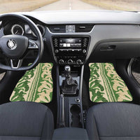 Hawaii Pua Kenikeni Lei Car Mats With Lau Maia Green LT05 Set 2pcs - Front Green - Polynesian Pride