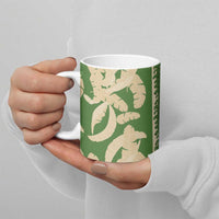 Hawaii Pua Kenikeni Lei Ceramic Mug With Lau Maia Green LT05 - Polynesian Pride