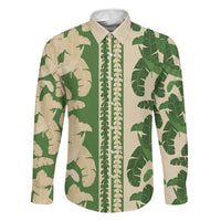 Hawaii Pua Kenikeni Lei Family Matching Summer Maxi Dress and Hawaiian Shirt With Lau Maia Green