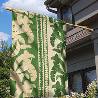 Hawaii Pua Kenikeni Lei Garden Flag With Lau Maia Green LT05 - Polynesian Pride