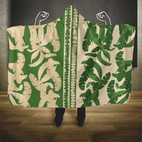 Hawaii Pua Kenikeni Lei Hooded Blanket With Lau Maia Green LT05 - Polynesian Pride