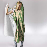 Hawaii Pua Kenikeni Lei Hooded Blanket With Lau Maia Green LT05 - Polynesian Pride