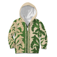 Hawaii Pua Kenikeni Lei Kid Hoodie With Lau Maia Green LT05 Zip Hoodie Green - Polynesian Pride