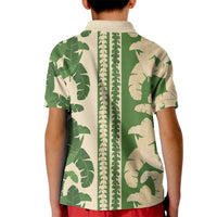 Hawaii Pua Kenikeni Lei Kid Polo Shirt With Lau Maia Green LT05 - Polynesian Pride