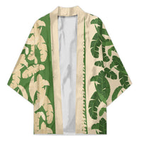 Hawaii Pua Kenikeni Lei Kimono With Lau Maia Green LT05 Unisex Green - Polynesian Pride