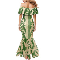 Hawaii Pua Kenikeni Lei Mermaid Dress With Lau Maia Green LT05 - Polynesian Pride