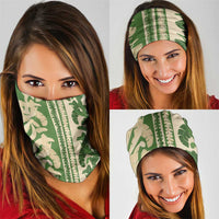 Hawaii Pua Kenikeni Lei Neck Gaiter With Lau Maia Green LT05 - Polynesian Pride