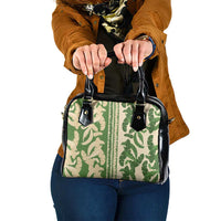 Hawaii Pua Kenikeni Lei Shoulder Handbag With Lau Maia Green LT05 One Size Green - Polynesian Pride