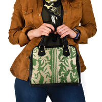 Hawaii Pua Kenikeni Lei Shoulder Handbag With Lau Maia Green LT05 - Polynesian Pride