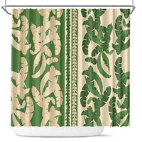 Hawaii Pua Kenikeni Lei Shower Curtain With Lau Maia Green LT05 Green - Polynesian Pride
