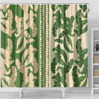 Hawaii Pua Kenikeni Lei Shower Curtain With Lau Maia Green LT05 - Polynesian Pride