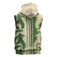 Hawaii Pua Kenikeni Lei Sleeveless Hoodie With Lau Maia Green LT05 - Polynesian Pride
