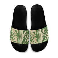 Hawaii Pua Kenikeni Lei Slide Sandals With Lau Maia Green LT05 Green - Polynesian Pride