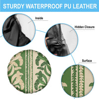 Hawaii Pua Kenikeni Lei Spare Tire Cover With Lau Maia Green LT05 - Polynesian Pride