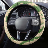Hawaii Pua Kenikeni Lei Steering Wheel Cover With Lau Maia Green LT05 - Polynesian Pride