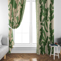 Hawaii Pua Kenikeni Lei Window Curtain With Lau Maia Green LT05 - Polynesian Pride