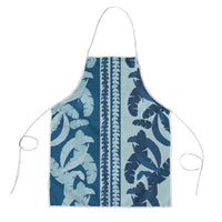 Hawaii Pua Kenikeni Lei Apron With Lau Maia Royal Blue LT05 Blue - Polynesian Pride