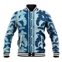 Hawaii Pua Kenikeni Lei Baseball Jacket With Lau Maia Royal Blue LT05 Unisex Blue - Polynesian Pride