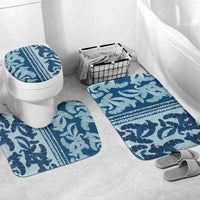 Hawaii Pua Kenikeni Lei Bathroom Set With Lau Maia Royal Blue LT05 Mat Set Only (3 pcs) One Size Blue - Polynesian Pride