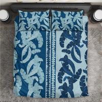 Hawaii Pua Kenikeni Lei Bedding Set With Lau Maia Royal Blue LT05 Blue - Polynesian Pride