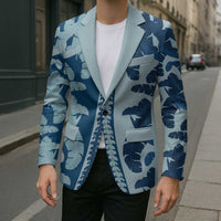 Hawaii Pua Kenikeni Lei Blazer With Lau Maia Royal Blue LT05 - Polynesian Pride