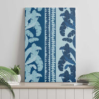 Hawaii Pua Kenikeni Lei Canvas Wall Art With Lau Maia Royal Blue LT05 - Polynesian Pride