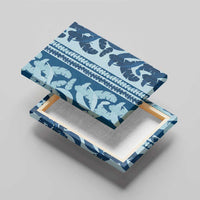 Hawaii Pua Kenikeni Lei Canvas Wall Art With Lau Maia Royal Blue LT05 - Polynesian Pride