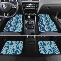 Hawaii Pua Kenikeni Lei Car Mats With Lau Maia Royal Blue LT05 Set 4pcs Blue - Polynesian Pride