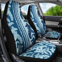 Hawaii Pua Kenikeni Lei Car Seat Cover With Lau Maia Royal Blue LT05 - Polynesian Pride