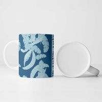 Hawaii Pua Kenikeni Lei Ceramic Mug With Lau Maia Royal Blue LT05 - Polynesian Pride
