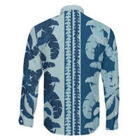 Hawaii Pua Kenikeni Lei Family Matching Off Shoulder Short Dress and Hawaiian Shirt With Lau Maia Royal Blue