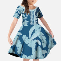 Hawaii Pua Kenikeni Lei Family Matching Tank Maxi Dress and Hawaiian Shirt With Lau Maia Royal Blue