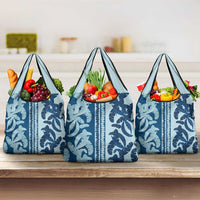 Hawaii Pua Kenikeni Lei Grocery Bag With Lau Maia Royal Blue LT05 3-pack One Size Blue - Polynesian Pride