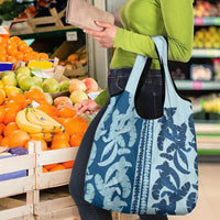 Hawaii Pua Kenikeni Lei Grocery Bag With Lau Maia Royal Blue LT05 - Polynesian Pride