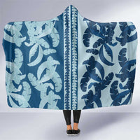 Hawaii Pua Kenikeni Lei Hooded Blanket With Lau Maia Royal Blue LT05 One Size Blue - Polynesian Pride