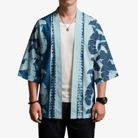 Hawaii Pua Kenikeni Lei Kimono With Lau Maia Royal Blue LT05 - Polynesian Pride
