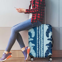 Hawaii Pua Kenikeni Lei Luggage Cover With Lau Maia Royal Blue LT05 - Polynesian Pride