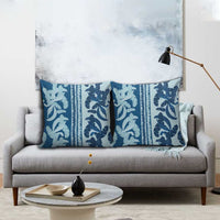 Hawaii Pua Kenikeni Lei Pillow Cover With Lau Maia Royal Blue LT05 - Polynesian Pride