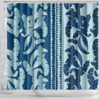 Hawaii Pua Kenikeni Lei Shower Curtain With Lau Maia Royal Blue LT05 - Polynesian Pride