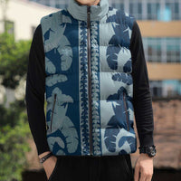 Hawaii Pua Kenikeni Lei Sleeveless Puffer Jacket With Lau Maia Royal Blue LT05 - Polynesian Pride