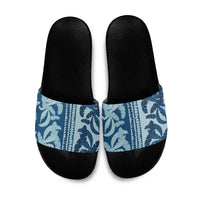 Hawaii Pua Kenikeni Lei Slide Sandals With Lau Maia Royal Blue LT05 Blue - Polynesian Pride