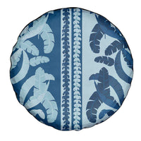 Hawaii Pua Kenikeni Lei Spare Tire Cover With Lau Maia Royal Blue LT05 - Polynesian Pride