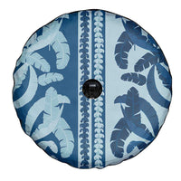 Hawaii Pua Kenikeni Lei Spare Tire Cover With Lau Maia Royal Blue LT05 - Polynesian Pride