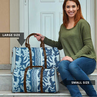 Hawaii Pua Kenikeni Lei Travel Bag With Lau Maia Royal Blue LT05 - Polynesian Pride