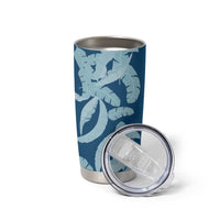 Hawaii Pua Kenikeni Lei Tumbler Cup With Lau Maia Royal Blue LT05 - Polynesian Pride