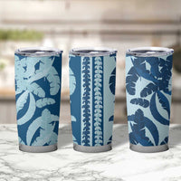Hawaii Pua Kenikeni Lei Tumbler Cup With Lau Maia Royal Blue LT05 - Polynesian Pride