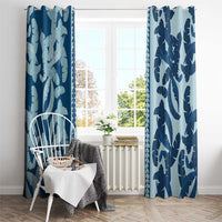 Hawaii Pua Kenikeni Lei Window Curtain With Lau Maia Royal Blue LT05 - Polynesian Pride